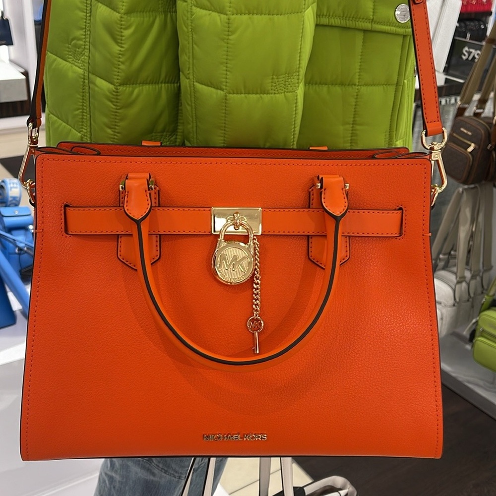 MICHAEL KORS HAMILTON MEDIUM SATCHEL 
 COLOR: Poppy 
NWT - Picture 9 of 16